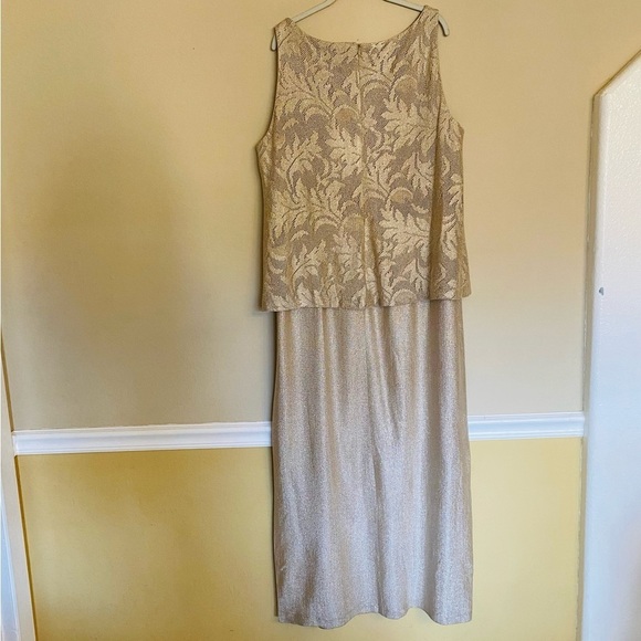 Vintage EN FRANCAIS by HUEY WALTZER Gold Dress & Blazer Size 24 Elegant Church - Picture 9 of 16